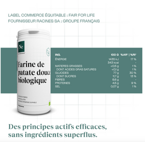 Farine de patate douce Bio 1 Kg - Nutrielement